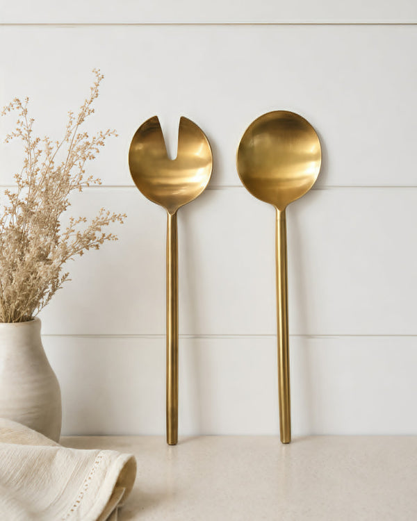 ALYA - Brass-finish serving utensils
